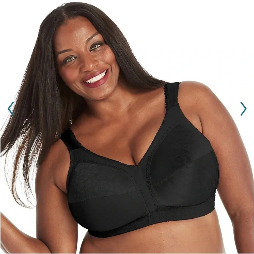 Playtex BRA 18 Hour Ultimate Shoulder Wireless Full Coverage  #4693 Black NEW